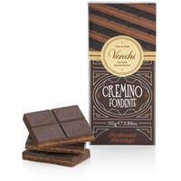 Venchi Tafel Cremino aus Zartbitterschokolade, 110 g – Gianduja-Haselnussschokolade und Zartbitterschokolade mit Mandelpaste – glutenfrei