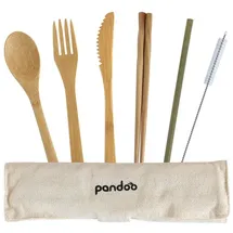 pandoo Besteck Set für unterwegs aus Bambus
