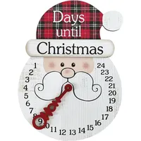 Weihnachtskalender Aus Holz, 25-tägiger Adventskalender, Weihnachtsgeschenk, Wiederverwendbarer Weihnachtsbaumschmuck Aus Holz, Weihnachtsmann