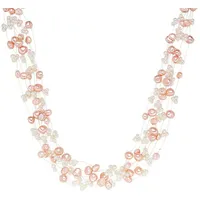 VALERO PEARLS Perlenkette unisize rosa / Silber