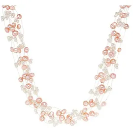 VALERO PEARLS Perlenkette unisize rosa / Silber