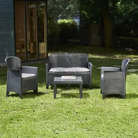 Dmora Outdoor-Lounge-Set 7-tlg. Anthrazit