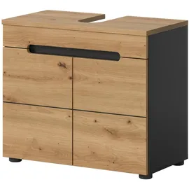 inn.furn Waschbeckenunterschrank in Eiche und Grau 63 cm Cooper