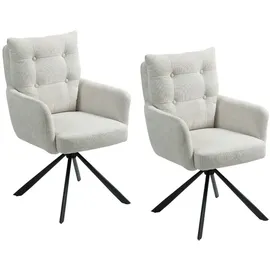 Wolf Möbel WOOD YOU LIKE SEBA Drehstuhl Boom 180°, 2er-Set, Armlehnstuhl, Esszimmerstuhl, Polsterstuhl (Creme)