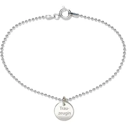 Armband »925 Sterling Silber Glänzend 19cm Trauzeugin«, 82835148-0 weiß