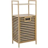 Svita Puvi 2in1 Badregal mit Wäschekorb Badezimmerregal für Schmutzwäsche Bambus