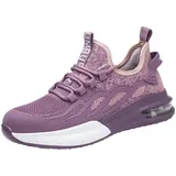 ZHENSI Stahlkappenschuhe Für Damen Luftkissen Sicherheits-Sneaker Leichte Bequeme Atmungsaktive Durchstichsichere Arbeitsschuhe,Lila,39 EU - 39 EU