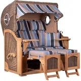 Mr. Deko Strandkorb Düne Bullauge Teak PE Grey Dessin 580