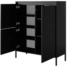 bettso Highboard 39 x 123 cm Schwarz