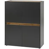 furn.design Aktenschrank, grau Eiche Wotan Holzwerkstoff, Nachbildung,Eiche, 4 Fächer, Rechteckig, 100x122x40 cm, Arbeitszimmer, Aktenschränke