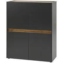 furn.design Aktenschrank, grau Eiche Wotan Holzwerkstoff, Nachbildung,Eiche, 4 Fächer, Rechteckig, 100x122x40 cm, Arbeitszimmer, Aktenschränke