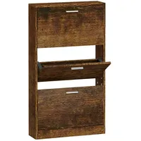 VidaXL Schuhschrank Räuchereiche 59x17x108 cm Holzwerkstoff