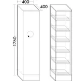 Burgbad Hochschr.Sys30 PG1 Aqua 1760x400x400 Frassino Dekor Cappuccino, HSTD040LF6315 HSTD040LF6315