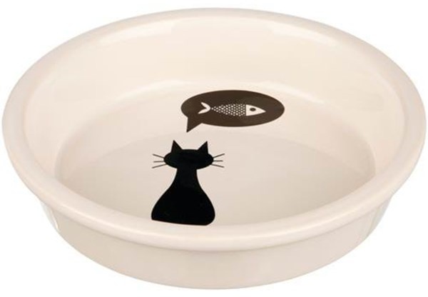 Ceramic Bowl cat 0.25 l/ø 13 cm white