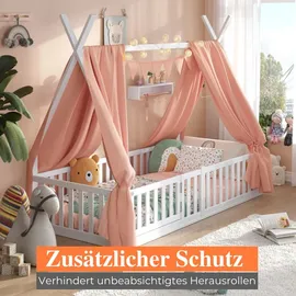 ALAVYA HOME Kinderbett TITAN 140 x 200 cm Buche massiv weiß