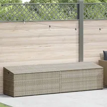 vidaXL Garten-auflagenbox Hellgrau 220x50x58 Cm Poly Rattan - Vidaxl