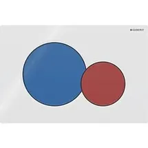 Geberit Sigma01 Betätigungsplatte weiß Tasten blau/rot
