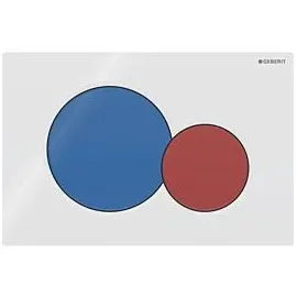 Geberit Sigma01 Betätigungsplatte weiß Tasten blau/rot