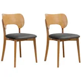 Konsimo® Esszimmerstühle, Grau, Eiche, Buchenholz, Echtholz, 47x81x45 cm, Esszimmer, Stühle, Esszimmerstühle, Vierfußstühle