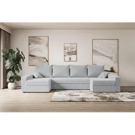 altdecor Eckcouch Cord 6-Sitzer Grau