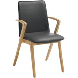 Venjakob Armlehnstuhl, Anthrazit, Eiche, Holz, Leder, Echtleder, Semi-Anilinleder, Eiche, Sperrholz, eckig, 54x86x62 cm, Goldenes M, Made in Germany, Dgm, DGM-Emissionslabel, Lederauswahl, Stoffauswahl, Esszimmer, Stühle, Esszimmerstühle, Armlehnenstühle