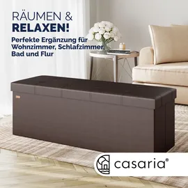 CASARIA Sitzbank Braun 115x38x38cm mit Stauraum faltbar