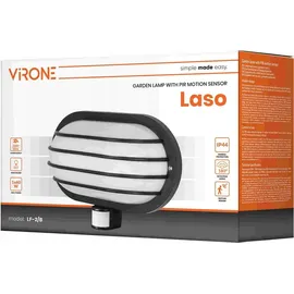 Orno Außenlampe Kunststoff E27 60W mit Bewegungsmelder schwarz