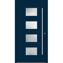 Aluminium Haustür "WILHELMINE" 90 mm RC2 Stahlblau RAL 5011 innen öffnend DIN rechts