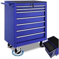 TecTake tectake® Werkzeugwagen mit 7 Schubladen - blau