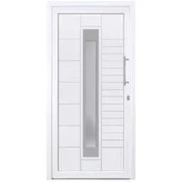 HORI® Haustür Kunststoff, aluminium, Komplettset konfigurieren, Hauseingangstür Modern I Farbe: weiß I DIN rechts I Modell: Stripe I 198 x 98 cm