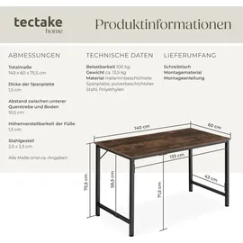 Tectake tectake® Schreibtisch Jenkins