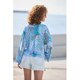 Buffalo Fledermausshirt Damen blau bedruckt Gr.32/34