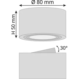 SSC-LUXon CELI-1A LED Aufputzleuchte dimmbar - 3 Lichtfarben einstellbar - runder Aufbauspot Alu schwenkbar 230V 6 Watt