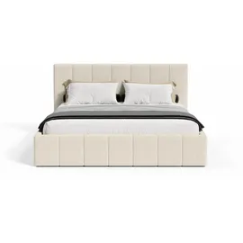 FEDVE Polsterbett, Beige, Textil, 140x200 cm, Schlafzimmer, Betten, Polsterbetten