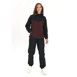 Sportanzug CRUZ "Melody", Damen, Gr. 40, bunt (schwarz, dunkelrot), 100% Polyester, mehrfarbig, sportlich, Sportanzüge Trainingsanzug Freizeitanzug Homewear-Set, in sportlichem Design