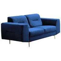 Beautysofa 2-Sitzer VENEZIA Die Lieferung gilt für die Einbringung in die Wohnung, Relaxsofa im modernes Design blau