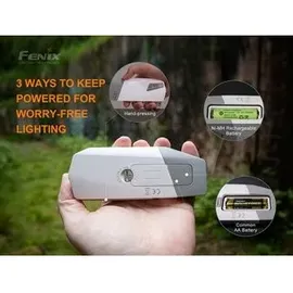 Fenix E-Star Dynamo Taschenlampe, 100 Lumen, dynamobetrieben inklusive NiMH 1,2V 1300mAh Akku