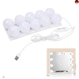 Jinlaili 10 LED Spiegelleuchte mit 3 Farbe, Hollywood-Stil Dimmbar Schminklicht, Schminktisch Leuchte, Makeup Lampe, Make Up Licht, Schminkleuchte, Spiegellampe für Kosmetikspiegel, Badzimmer Spiegel