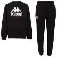 Kappa Jogginganzug, für Kinder - innen kuschelig weich angeraut, schwarz