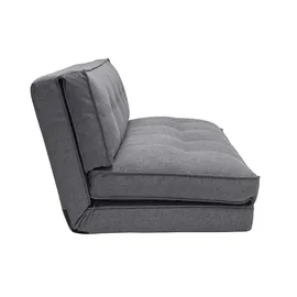 miliboo Zweisitzer-Schlafsessel aus grauem Stoff 140 x 90 x 80 cm Grau mit Kissen