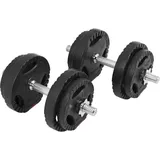 GORILLA SPORTS® Kurzhantelset - 20 kg oder 30 kg, Ø 30mm, 2 Kurzhantelstangen mit 4 Sternverschlüssen, Griff gerändelt, Kunststoff - Hantelset, Gewichte, Kurzhanteln 2er Set, Kurzhantel Set