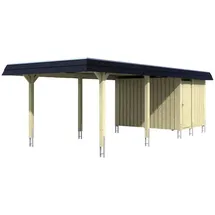 SKANHOLZ Wendland Einzel-Carport 3,62 x 8,70 m weiß inkl. Abstellraum