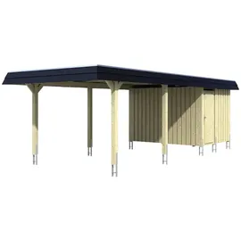SKANHOLZ Wendland Einzel-Carport 3,62 x 8,70 m weiß inkl. Abstellraum
