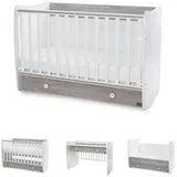 Lorelli Babybett Dream 70 x 140 cm umbaubar Kinderbett Schaukelbett Schreibtisch weiß grau