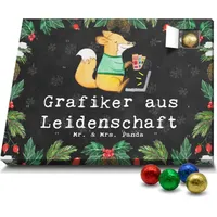 Mr. & Mrs. Panda Schoko Adventskalender Grafiker Leidenschaft - Schwarz - Geschenk, Beruf, Kollegin, Kollege, Designer, Mediengestalter, Rente, Gra... - Schwarz