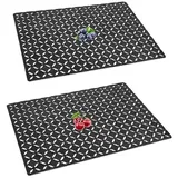 fennnds 2er-Set Spülbeckenmatte 30 x 40 cm PVC Spülbeckeneinlage Spülbecken Schutzmatte Spülbeckenschutz Sink Mat für Küchen, Restaurants, Hotels und Kantinen (Schwarz)