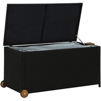 Tidyard Garten Aufbewahrungsbox Auflagenbox Gartenbox Kissenbox Gartenmöbel Garten Box Outdoor Truhe, für Garten, Terrasse, Outdoor, Pool,Schwarz 120x65x61 cm Poly Rattan