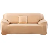 ele ELEOPTION Sofa Überwürfe Sofabezug Stretch elastische Sofahusse Sofa Abdeckung in Verschiedene Größe und Farbe Herstellergröße 195-230cm (Hell apricot, 3 Sitzer für Sofalänge 170-220cm)