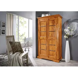 Massivmoebel24 Schwebetürenschrank OXFORD 97 x 176 x 50 cm Braun