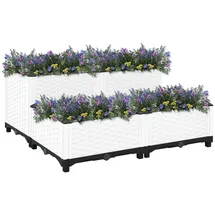 vidaXL Hochbeet 80 x 80 x 38 cm Grau